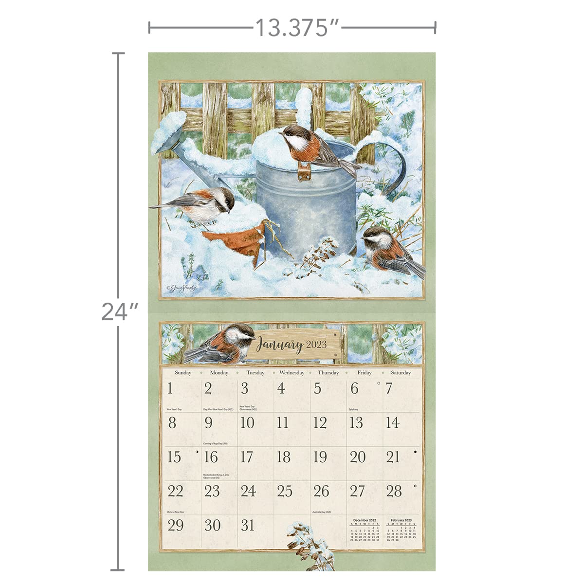LANG CALENDARIO DE PARED 2023 DE PÁJOS EN EL JARDÍN