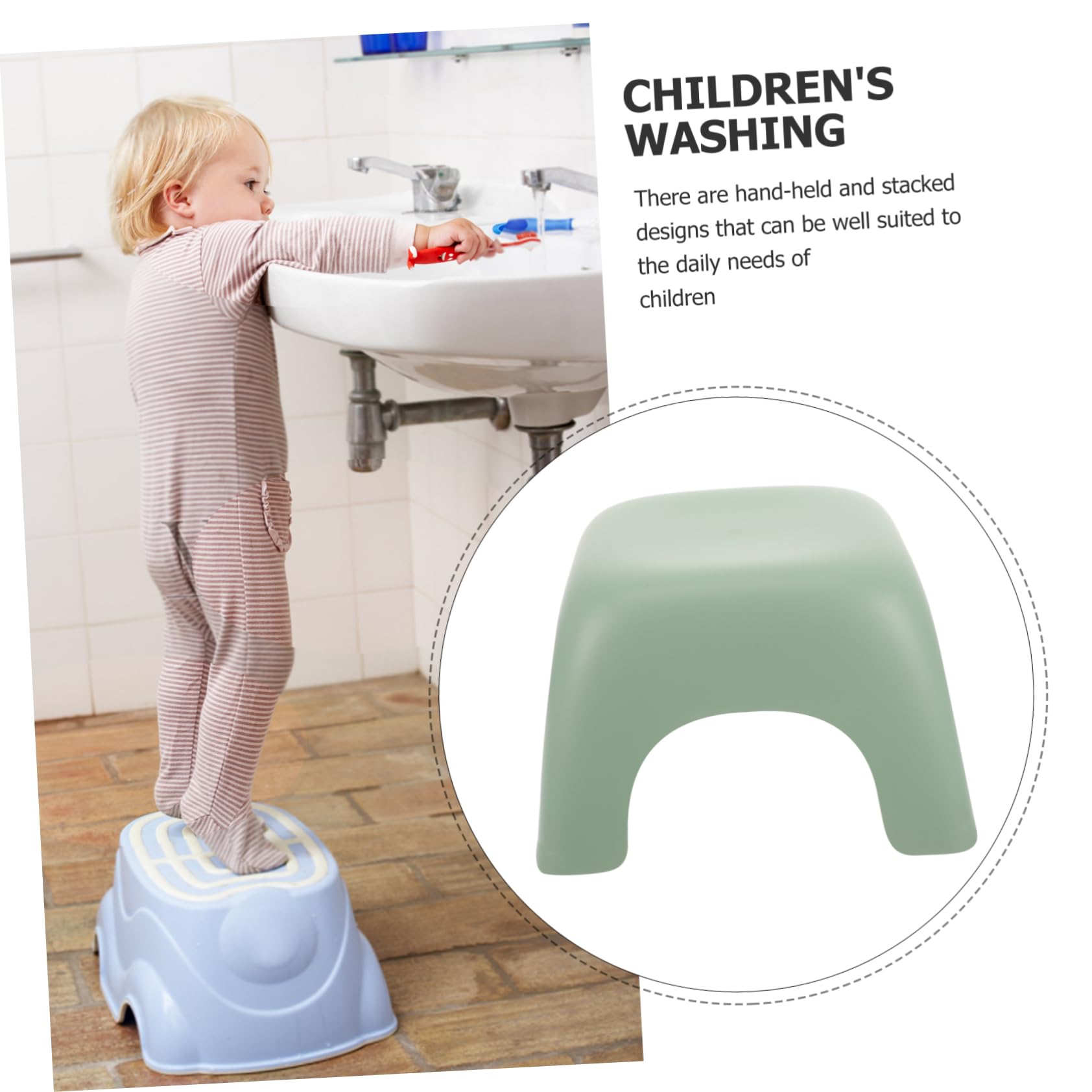 Gatuida Sgabello per Bambini Sgabello Resistente e Compatto in Plastica Pp Leggero e Antiscivolo per Bagno e Camera per Uso Interno