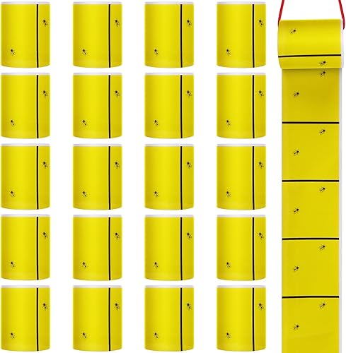 Qualirey Trampas adhesivas gigantes para moscas, tiras para moscas para interiores y exteriores, cintas voladoras no tóxicas, mata mosquitos de