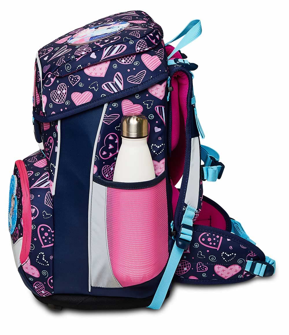 SJ GANG STYLE JAM GANG Set Scuola UPDOWN BOX - HEARTLY MIX - Zaino Scuola Multiscomparto Ergonomico + Astuccio Totalmente Accessoriato + Portapenne Scuola con Organizer Interno + Sacca Sportiva