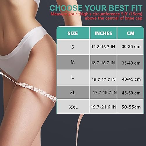 Miniatura 6 de Paquete de 2 mangas de compresión de pierna completa, soporte largo para rodilla para ACL, PCL, desgarro de menisco, artritis, tendinitis