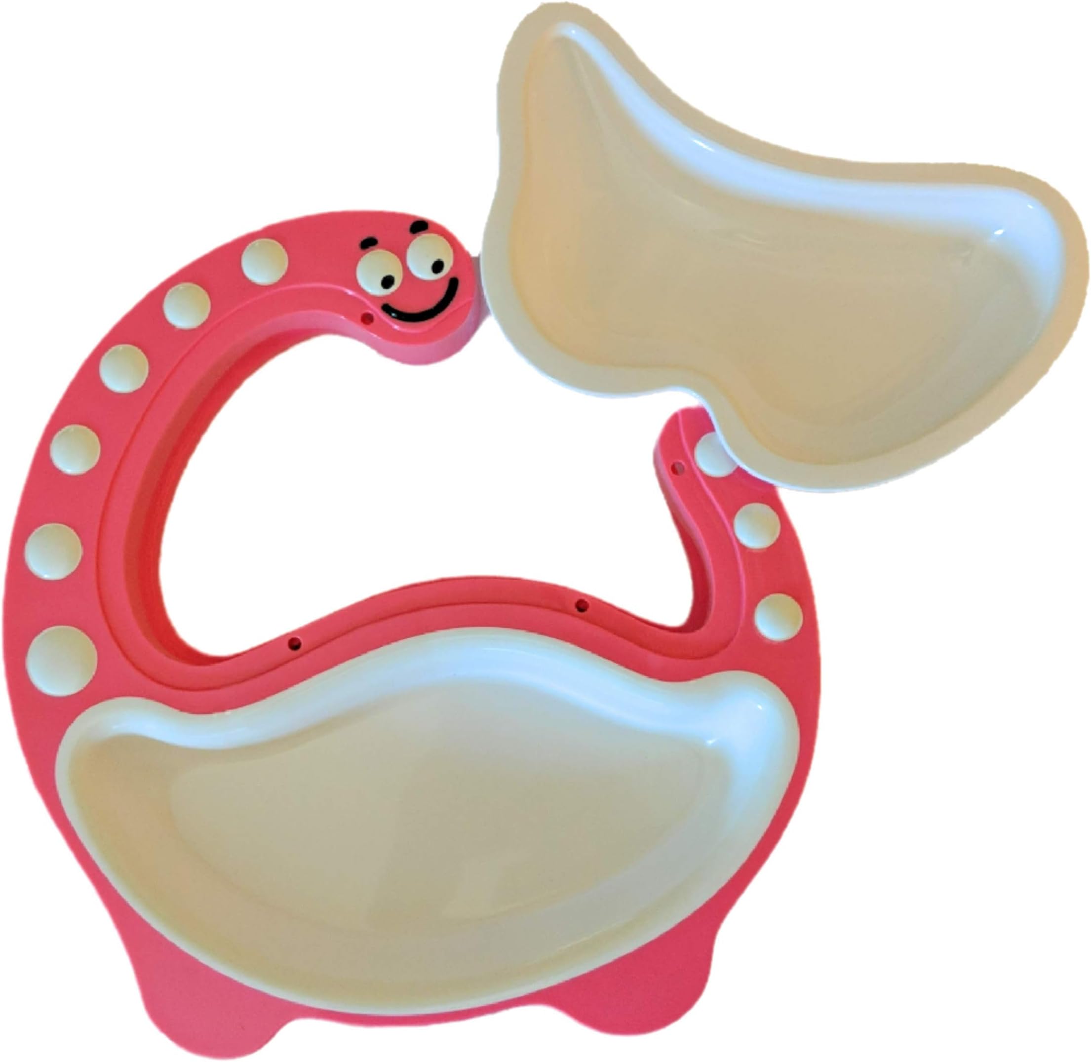 Kids,Toddlers Baby Divider Plate - Dinosaur (Pink)