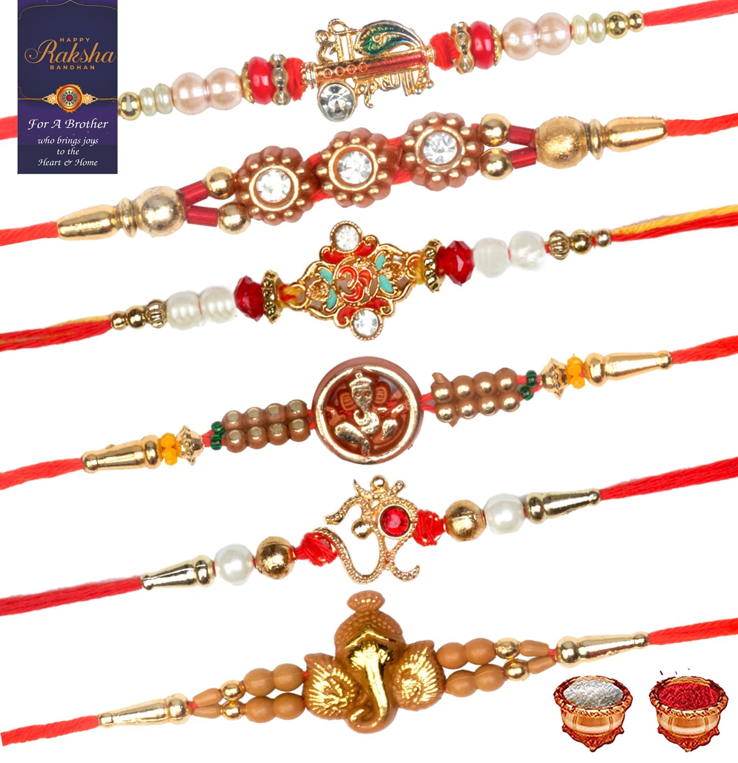 De Marquis Designer Rakhi Set Of 6 With Roli Chawal and Card For Rakshabandhan | Rakhi For Brother | Rakhi For Kids | Bhaiya Rakhi (B0CFSF9MWX) Amazon Price History, Amazon Price Tracker