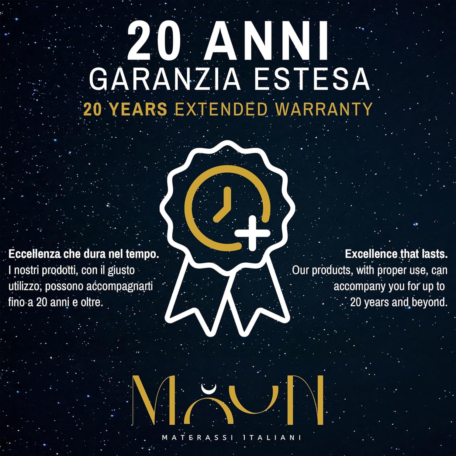 MUUN - Materasso Letto Matrimoniale 160x190 cm, Altezza 25 cm, in Memory Foam, Anallergico e Ipoallergenico, Isola Il Movimento, Bassa Manutenzione, Flessibile, GARANTITO 20 ANNI, Mod. IRIS