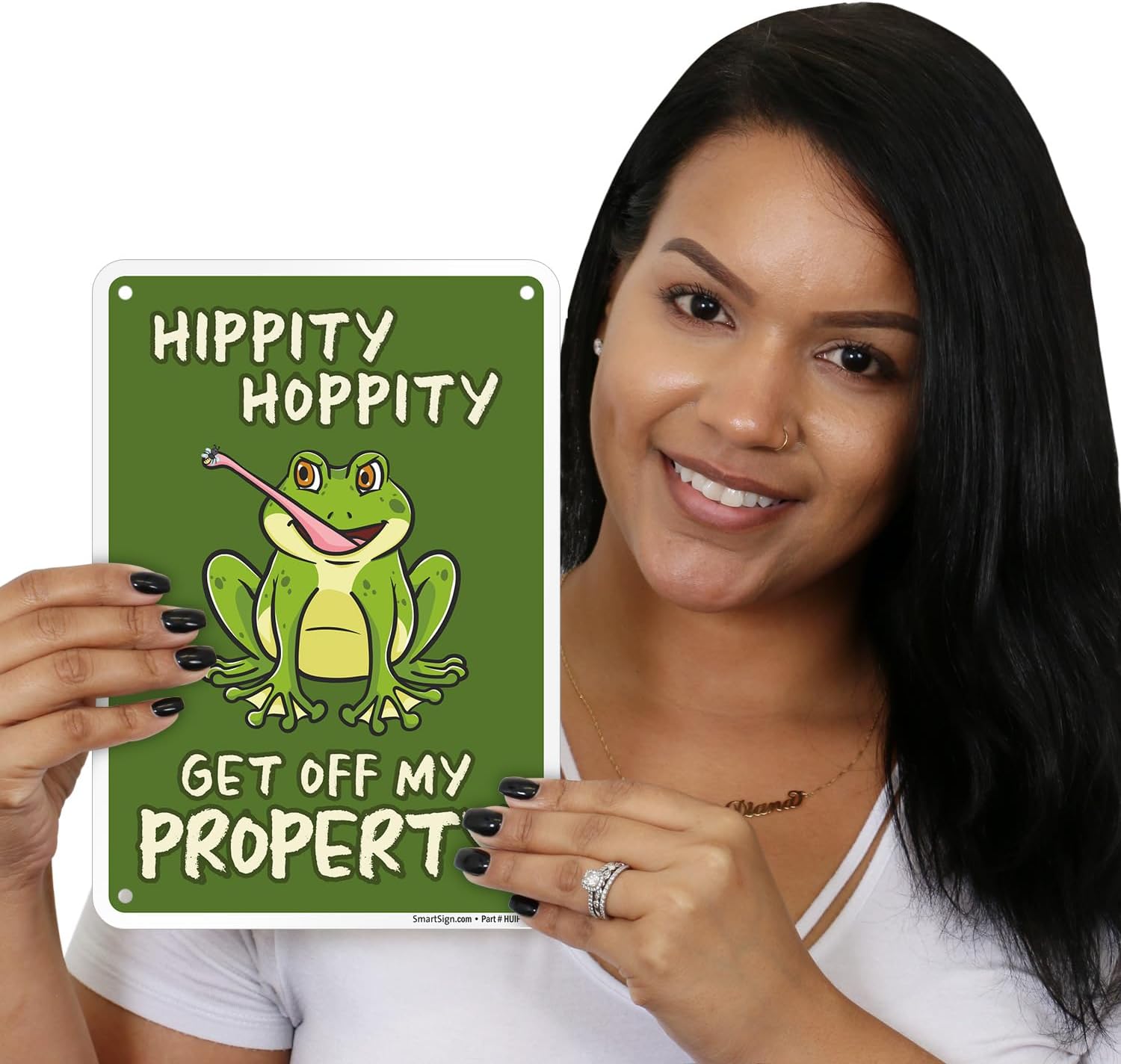 SmartSign Hippity Hoppity Get Off My Property Funny Frog Sign - 10" x 7", 40 mil Laminated Rustproof Aluminum Metal, For Gift, Yard, Cafe, Room, Made in USA image 2