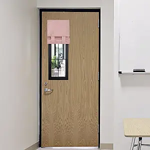 RYB HOME Door Curtain for Classroom Small Window, Privacy Protect Drapes, 8 Inches Wide Room Darkending Curtains 36 Inches Long Blocks Views, Orange Pink, 1 Panel