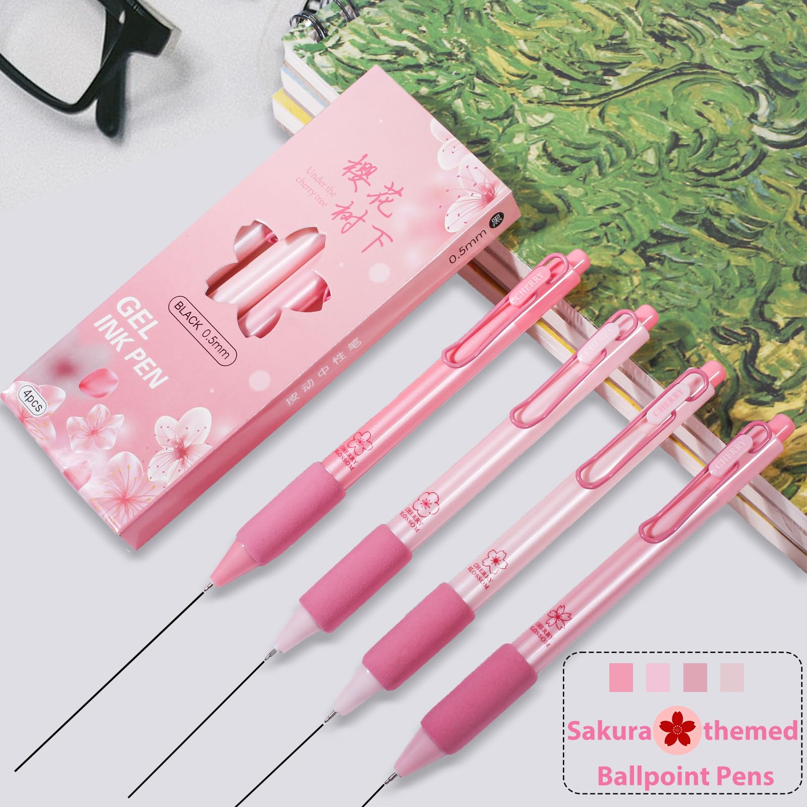 DIVERSEBEE No Bleed Gel Ink Pens - 0.5mm Fine Tip, Assorted Colors, 5 Pack For Bible Journaling & Notes