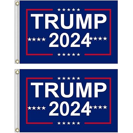 2 pieces Donald Trump 2024 Flag, Blue Polyester Flag with Heavy Brass Grommet, Outdoor Indoor Decoration Banner, 3x5 Feet