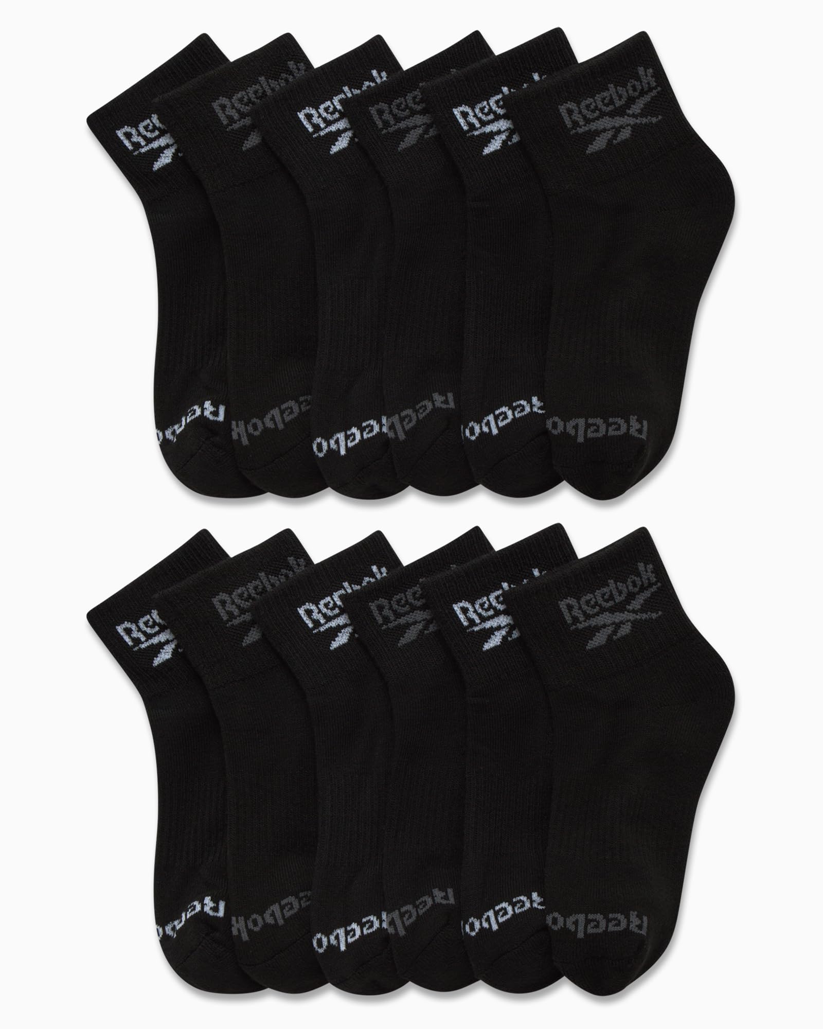 Reebok Gepolsterte Komfortsocken für Jungen mit verstärkter Ferse und Zehe, 12 Stück