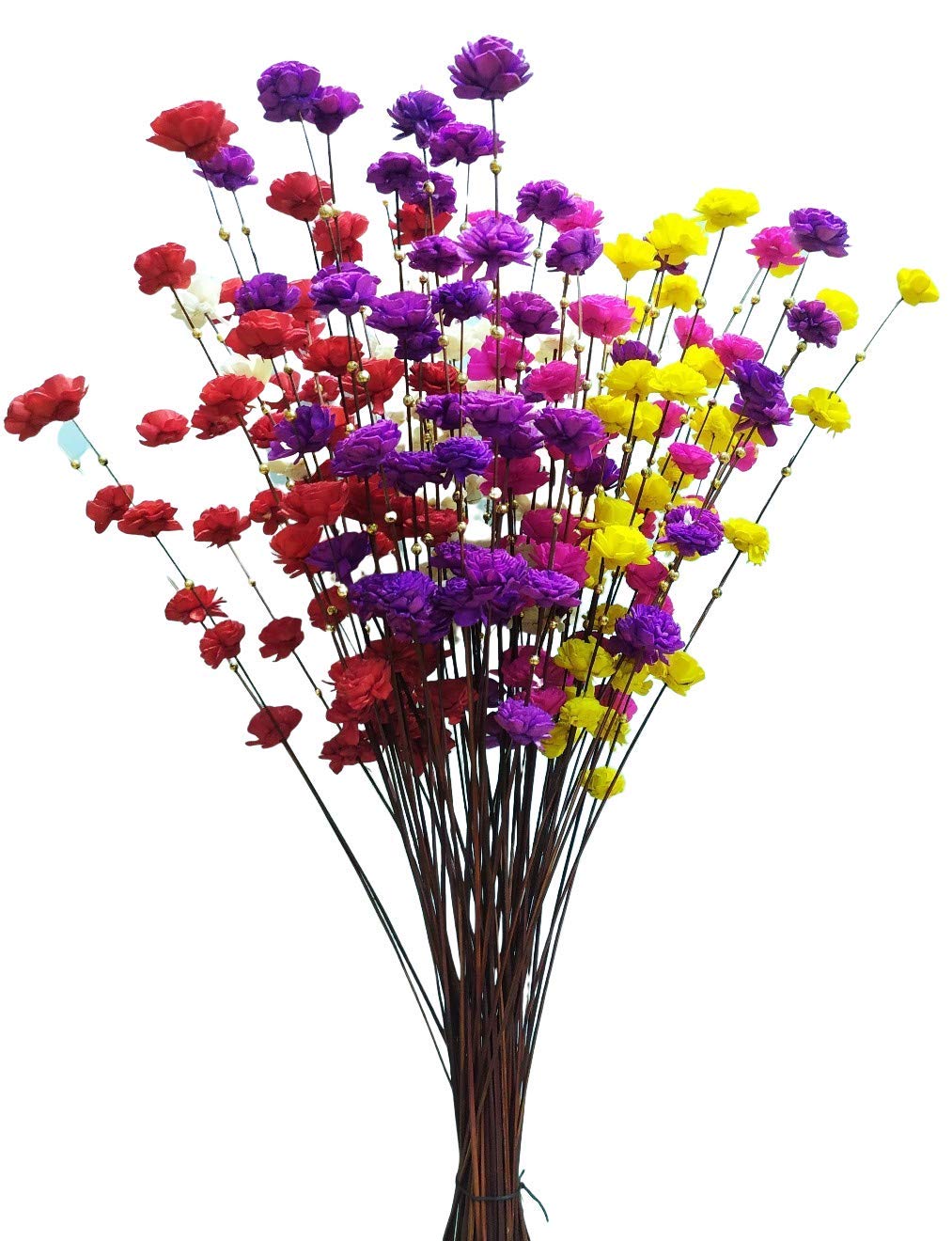 Fab n Style Natuaral Handmade Mini Rose Flower Bunch Sticks Hand Craft (Multicolour)