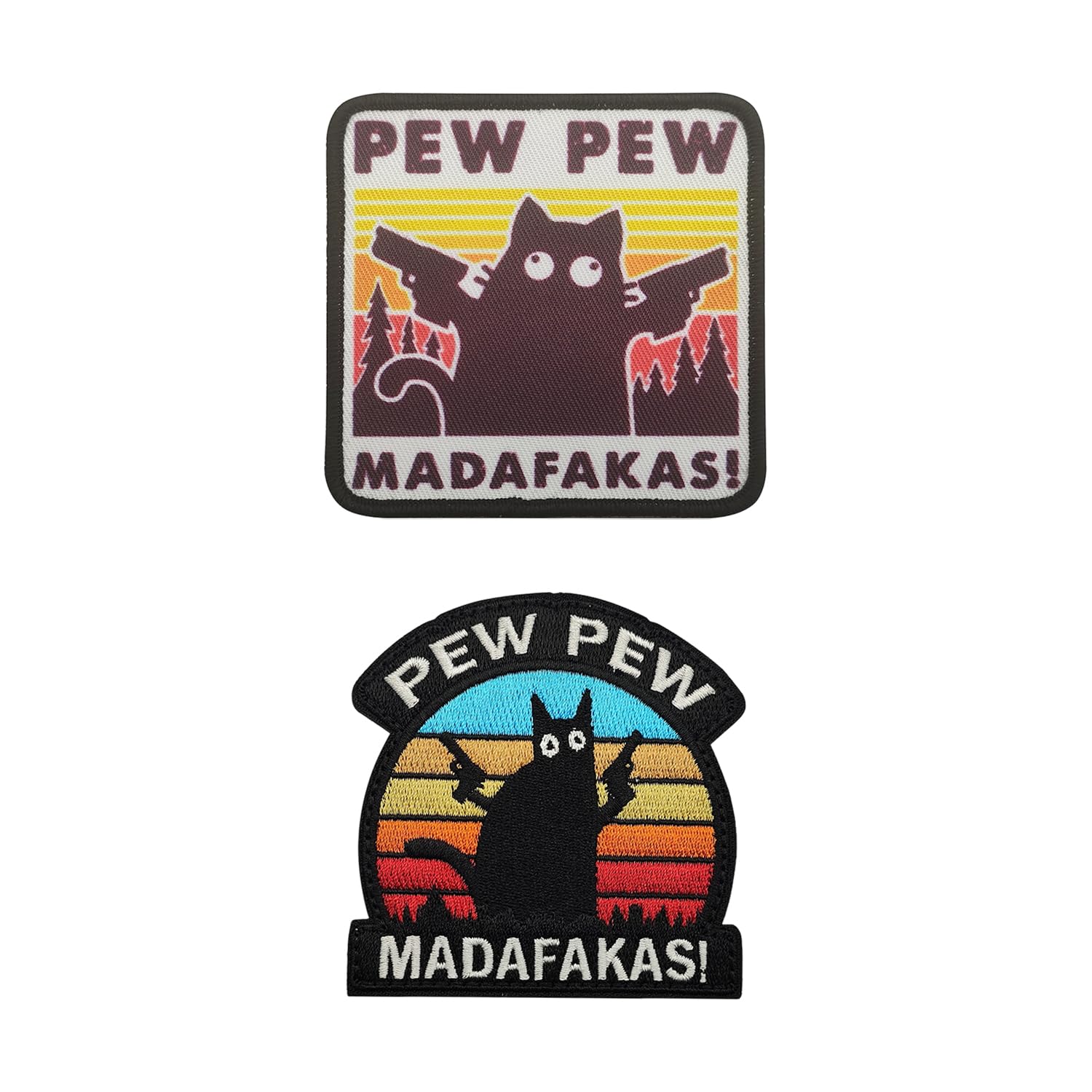 Ejufns Unisex Multicolor 2 Pieces Of Gun Cat Patch, Cute And Creative Decorative Embroidery Patch, Washable Durable Patch Patch, Can Be Used For Clothing, Hats, Backpacks.