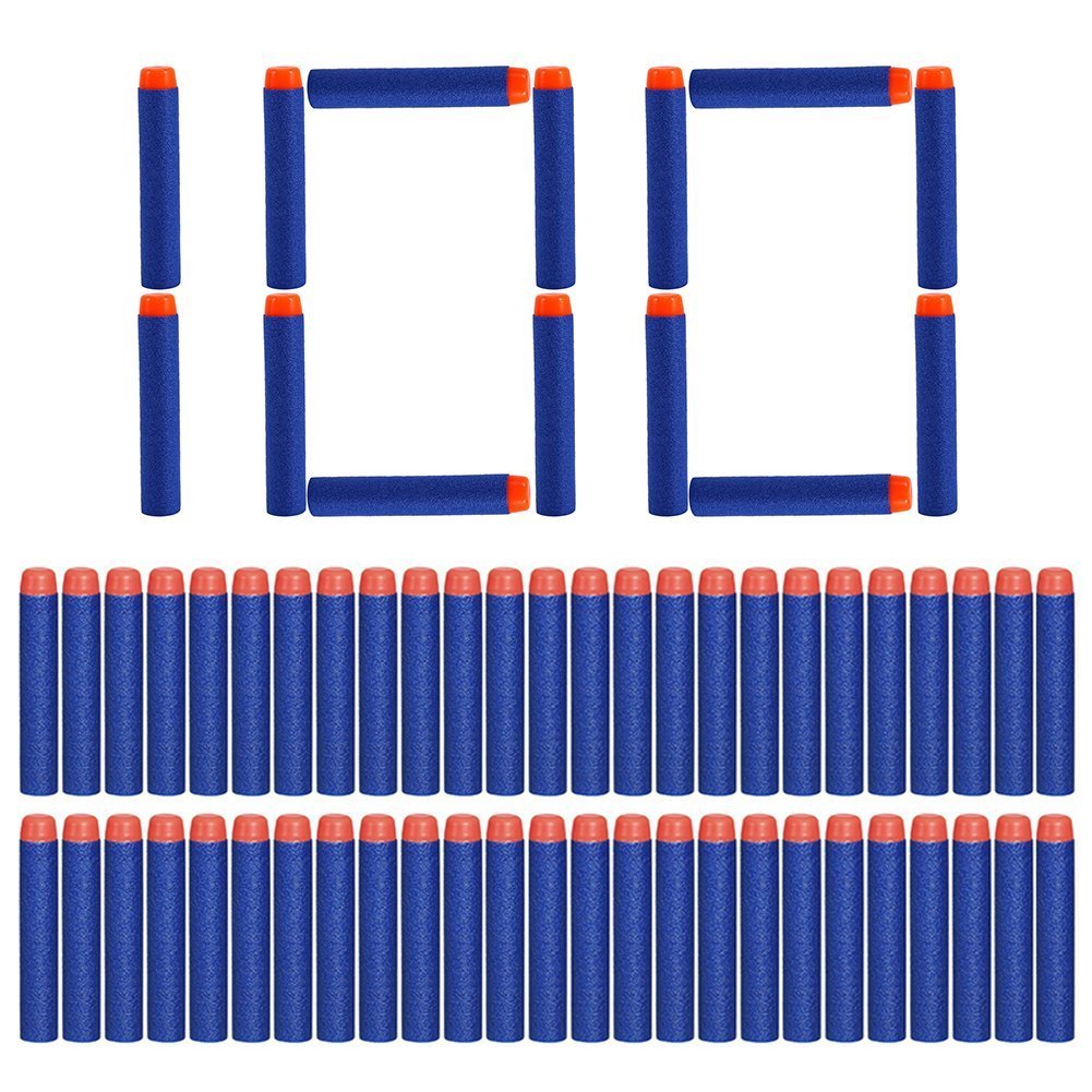 Yosoo® Nerf Elite Toy için 100 Dart Paketi, Aksesuar, Yumuşak Sünger, Eva Küre, Yuvarlak…