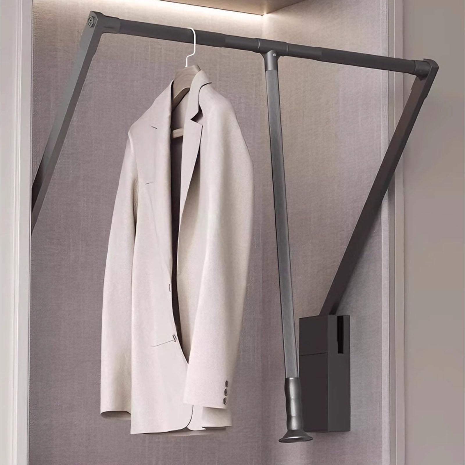 Barre de placard rétractable en aluminium de 35 à 121 cm portant 20 kg