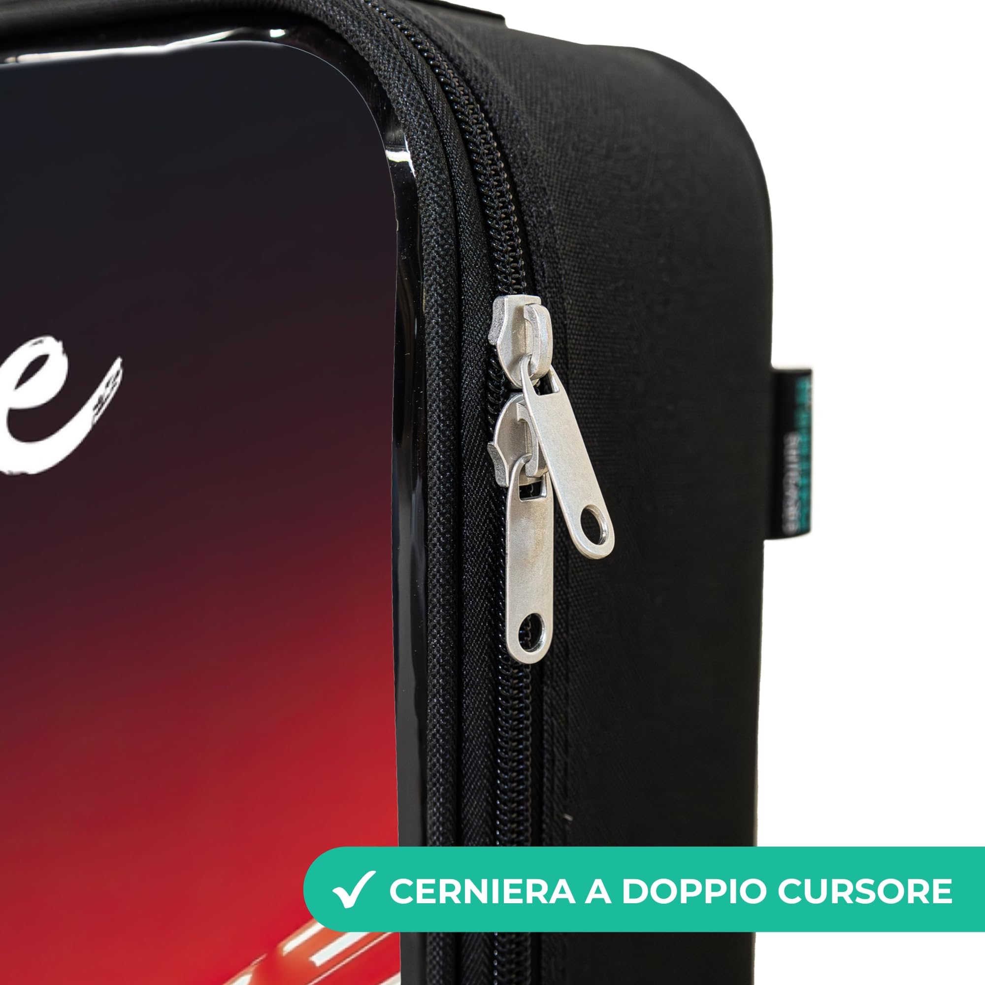 NoBoringSuitcases© Valigia Per Bambini Personalizzato Con Un Nome Bagaglio | 48x31x19 cm - Ultraleggero Trolley A Mano Rigidi LED Ruote Da Viaggio - Ragazzo - Auto corsa - Illuminazione - Neon