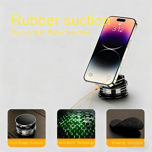 Miniatura 5 de Soporte magnético para teléfono de coche, soporte para teléfono celular, soporte de teléfono con ventosa, soporte de navegación plegable para