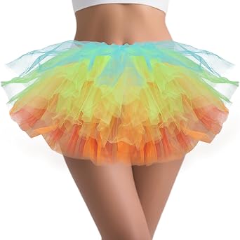 Tutus for Women Adults 5 Layerd Fluffy Tutus Skirts Elastic Short Tulle Skirt 80s Dance Costume for Lady Carnival