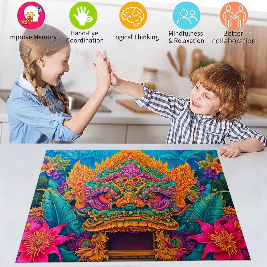 Puzzle Bali Puzzle 5000 sztuk Kolorowa Jigsaw Dorośli DIY Klasyczna drewniana gra, wysokiej jakości nadruk z puzzlami zabawki, litery z tyłu układanki, do dekoracji domu nastolatek prezent S-3