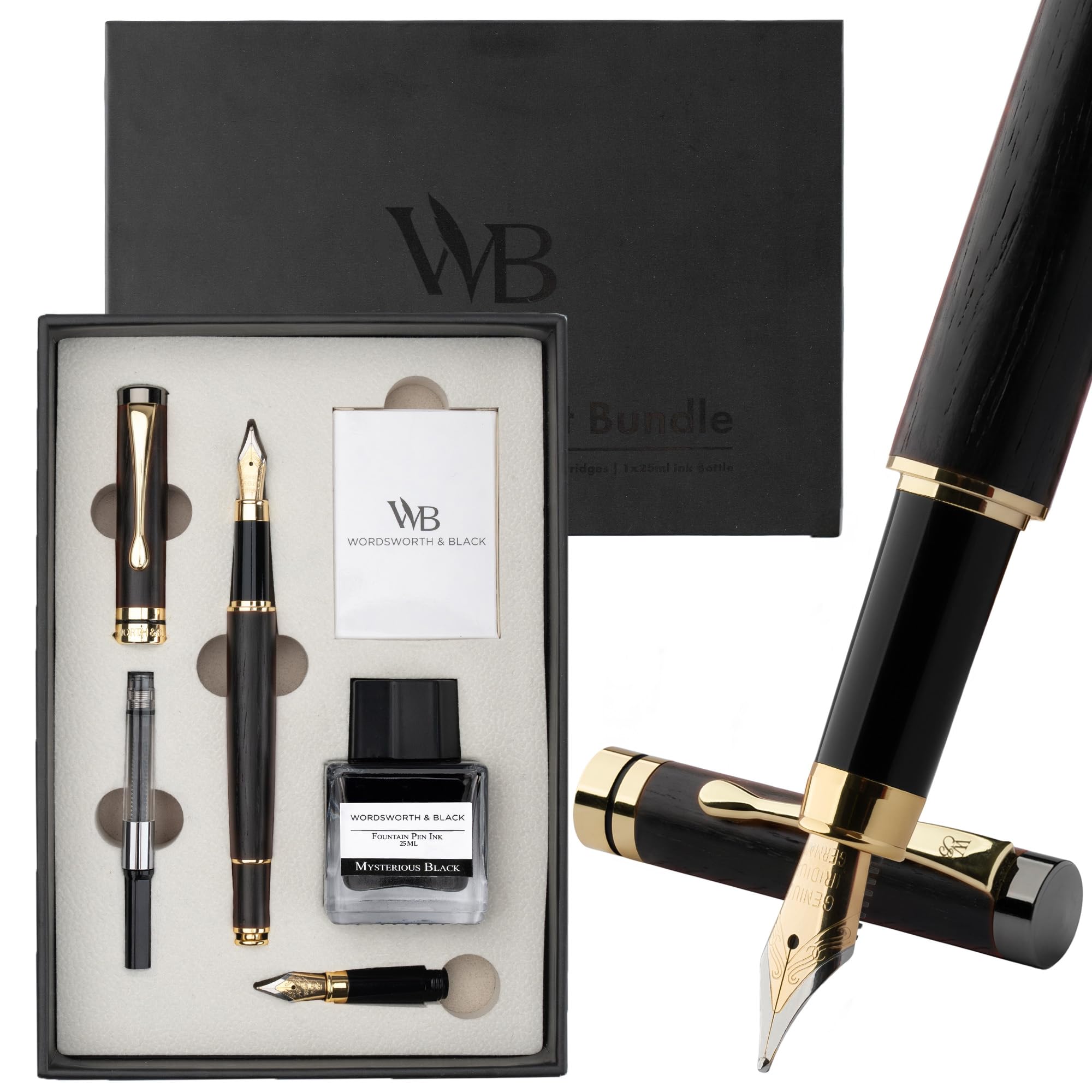 Wordsworth & Black Füller Set Holz, Bambus, Edel, Feder M & Extra Fein