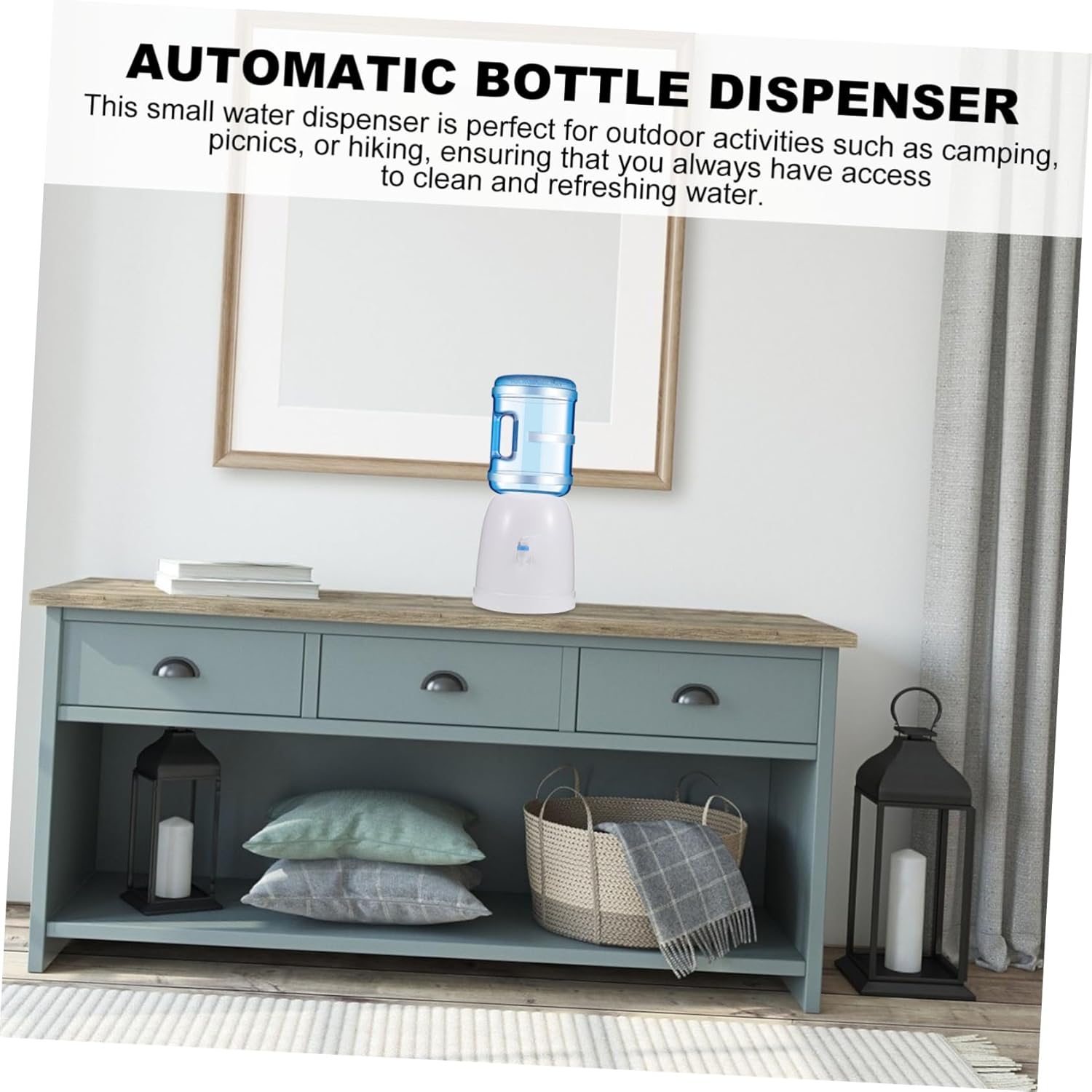 Hemobllo Portable Mini Cold Water Dispenser with Tap for Countertop Bottled Water Compact Plastic Dispenser for Home Office Outdoor Use Space Saving Design for Dorm Picnic Camping