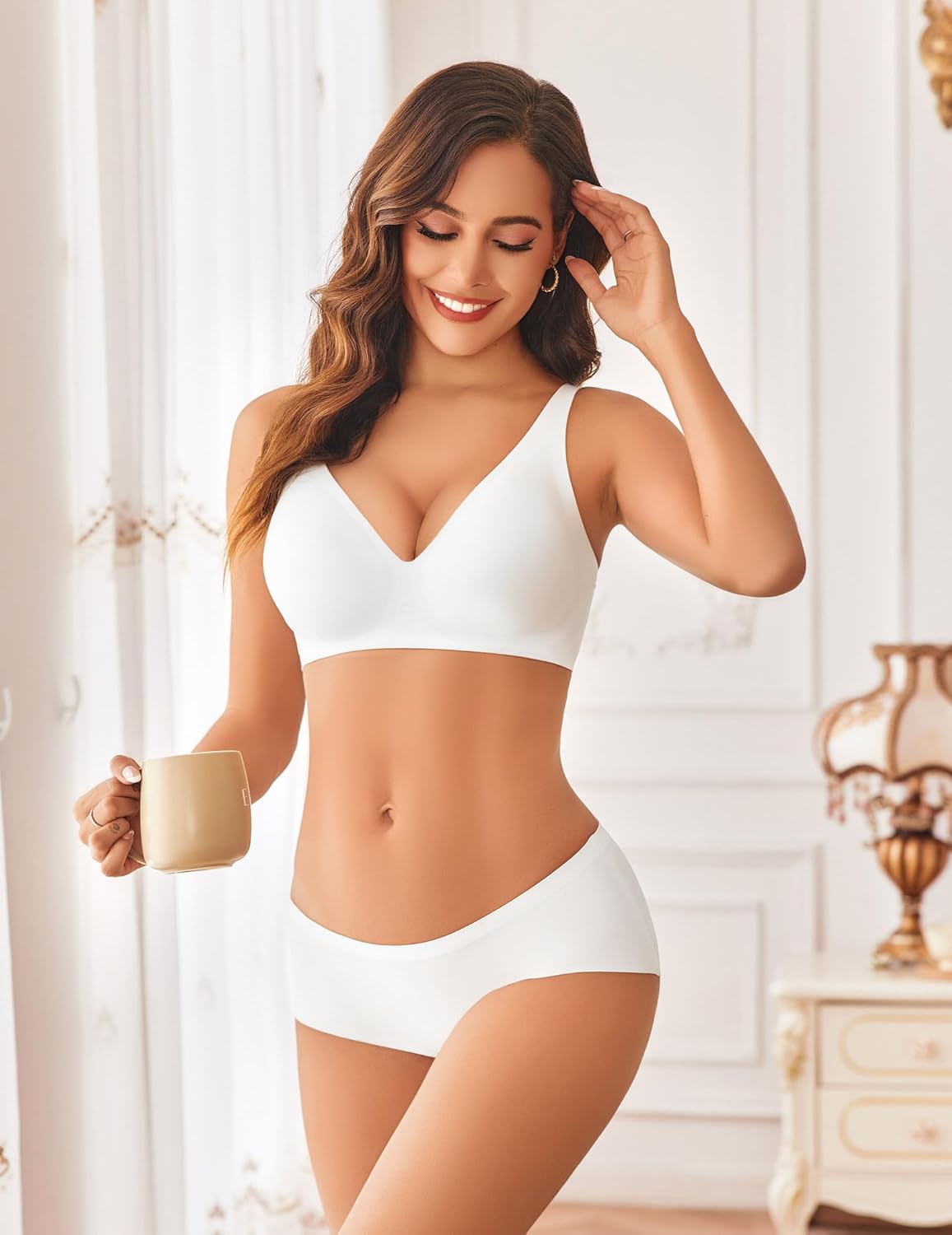 Avidlove Wireless Bras Full Coverage Seamless Comfort Colors Tshirt Bras for Women No Underwire with Padded - Image 3