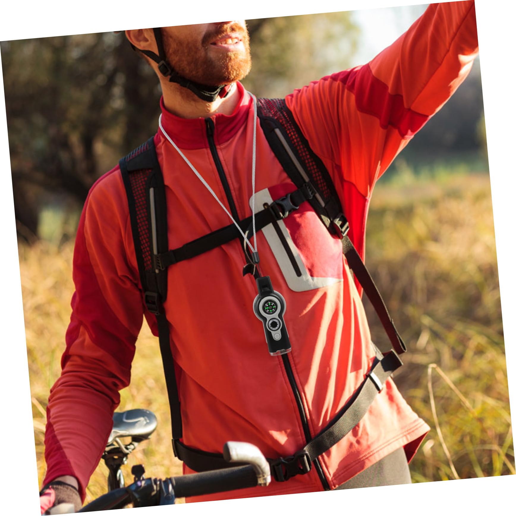 BESPORTBLE Silbato Multifuncional Whistle termometro Alzas Thermometer termómetros Silbato de termómetro al Aire Libre Suministros al Aire Libre Silbato de la brújula Silbar AbS
