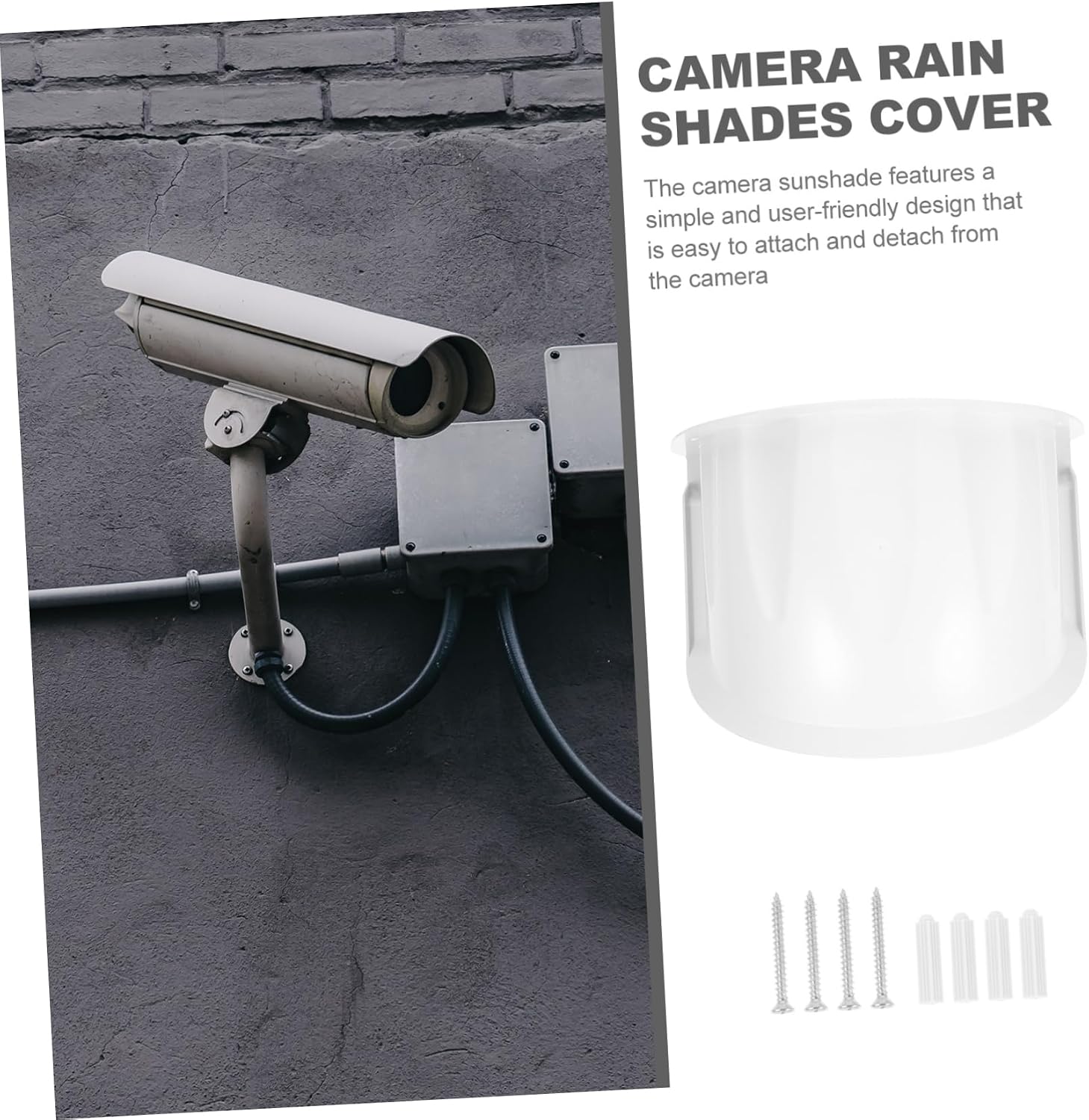 Toyvian Outdoor Camera Cover Shield Weatherproof Protective Roof Sunshade for Security and Floodlight Cameras 11.41X8.07X6.18 Inches