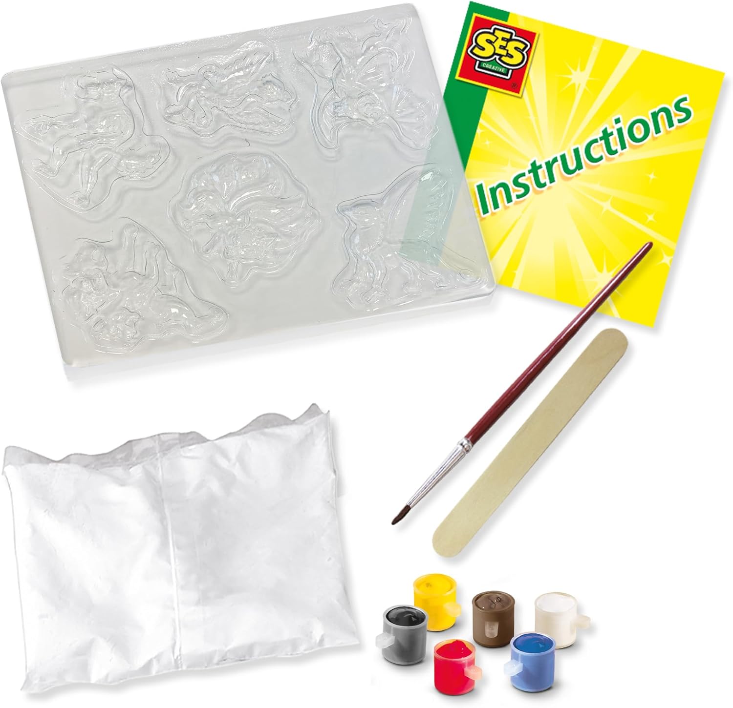 SES Creative 01404 Casting and Painting Mythical Creatures, Plaster, for Kids