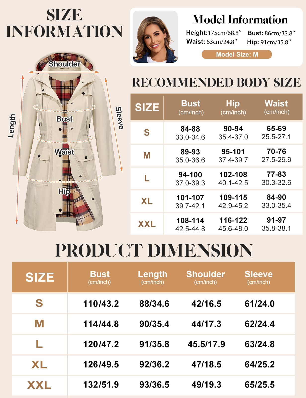 Tuopuda Chubasquero Mujer Impermeable Largo Chaqueta Ligera Parkas Cortaviento con Capucha Cremallera Softshelljakce Primavera Otoño Raincoat Abrigo para Exteriores Cercanías