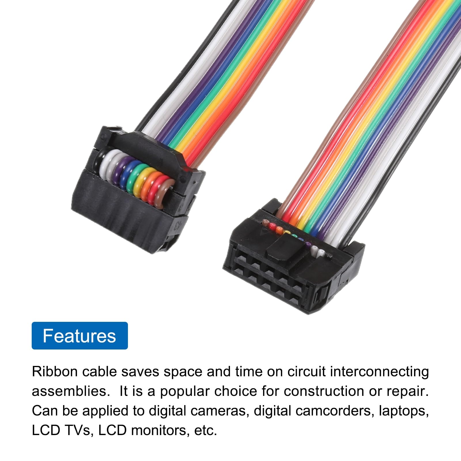 KIT CONNETTORI DUPONT 1191 PEZZI - Connettori A Crimpare 2.54mm, Header Pin, Cavo IDC Arcobaleno, Per Arduino - Foto 2