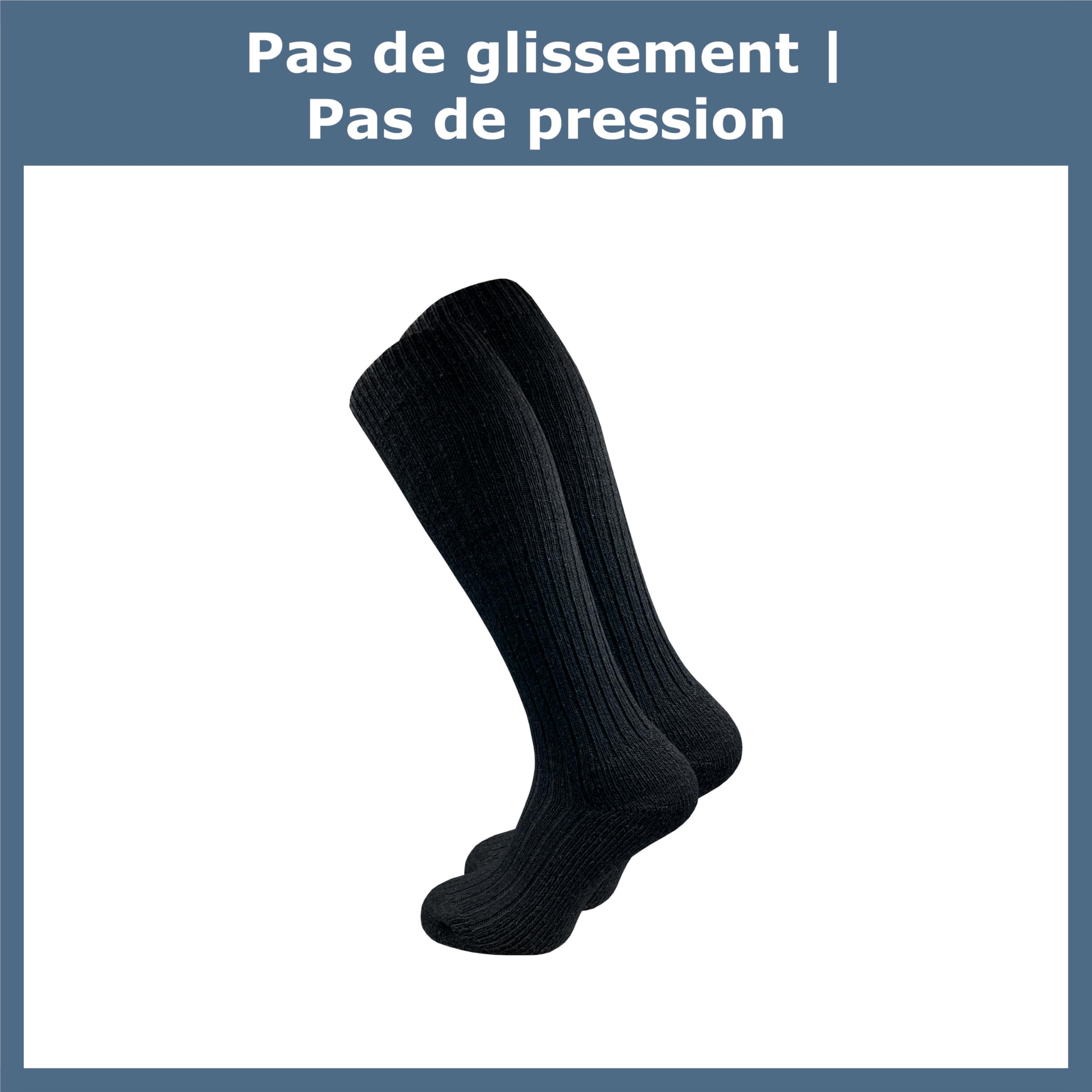 GAWILO Chaussettes norvégiennes hautes homme (4 paires) – Chaussettes chaudes – Longues & noires
