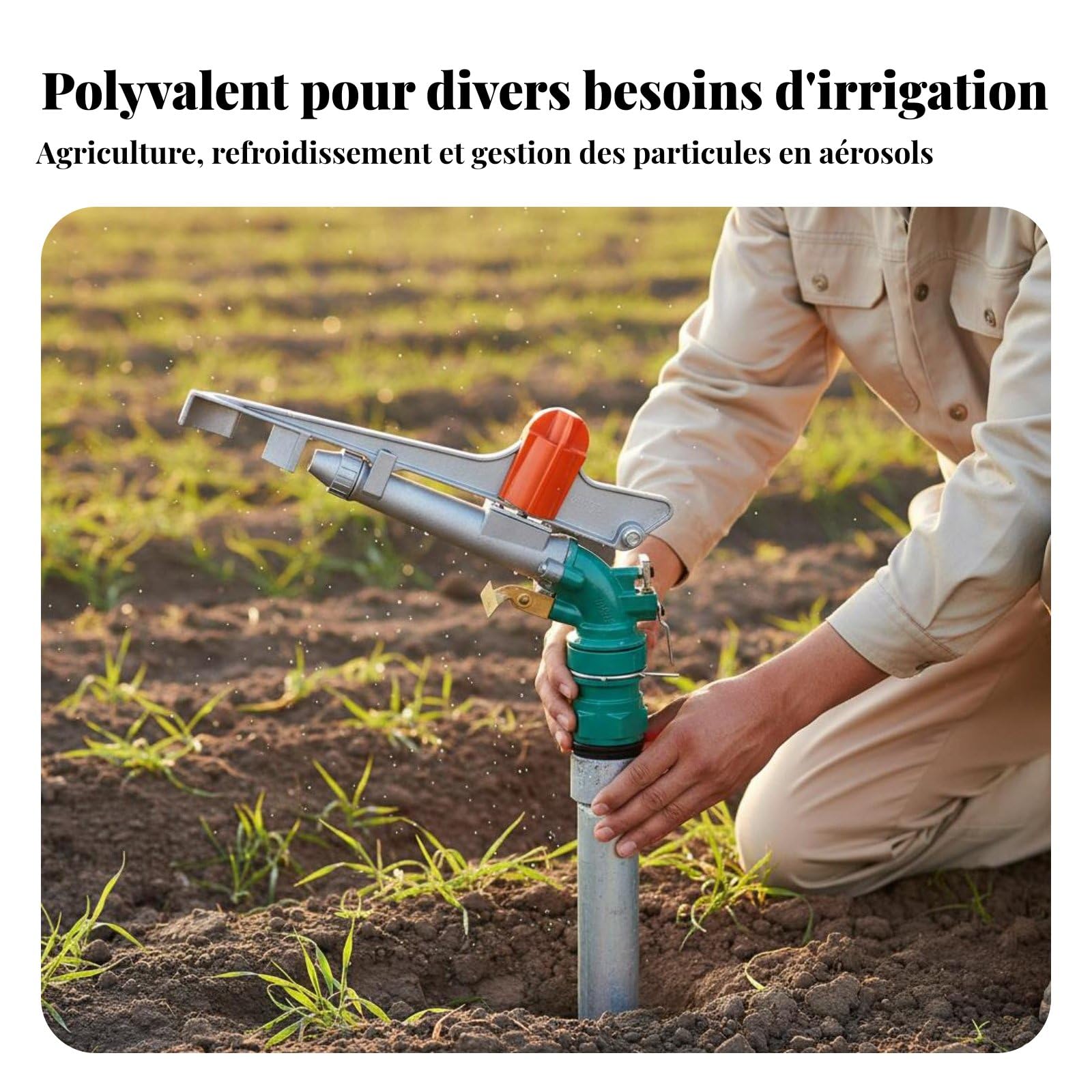 Irrigatore a Pioggia Professionale Irrigatore Rotante Irrigatore Agricolo Irrigatore a Piantana Compatibile Corpo Robusto in Lega Ugello Ampio per, Rame 2.5inch 50