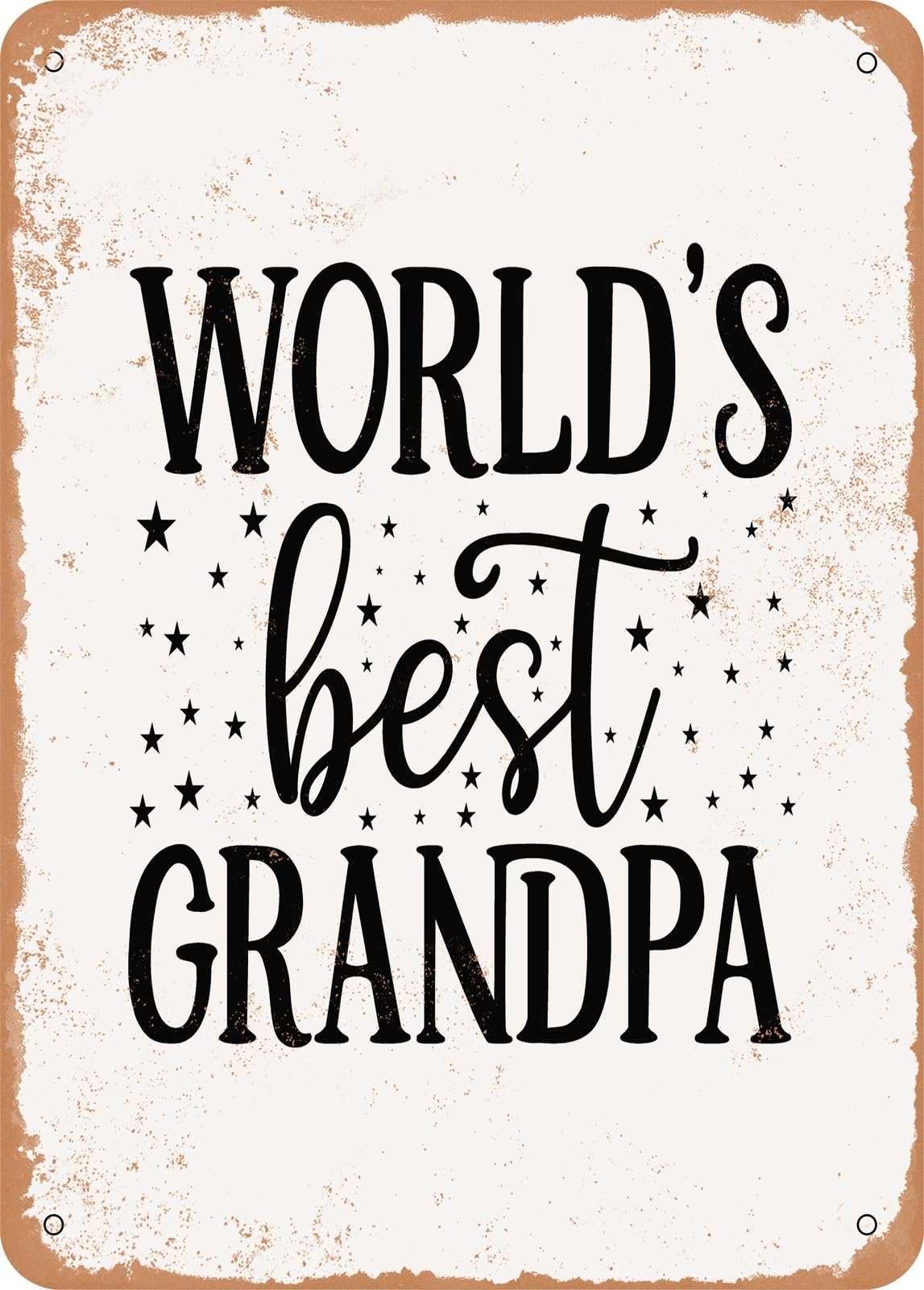 Miaomansenstore Metal Sign - Worlds Best Grandpa - 2 - Vintage Rusty Look Home Decor