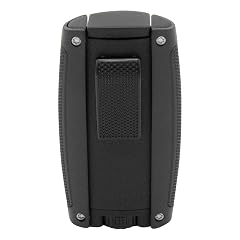 Xikar Turismo Double Jet Flame Butane Torch Lighter Silver Wind Resistant Refillable Fuel Tank with EZ-View Window Adjustable