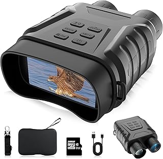 4K Night Vision Goggles Binoculars Gift for Men Adult, 8X Digital Zoom, Powerful Adjustable IR Light, Viewing up to 1312 FT in Total Darkness, 32GB Card for Camping, Hunting, Surveillance - eoqo