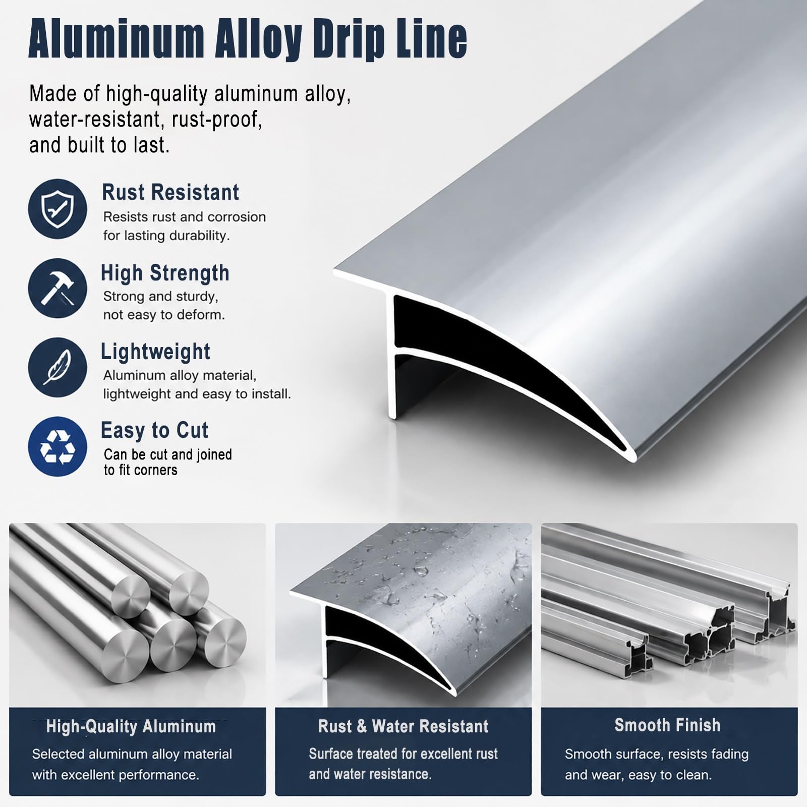 Aleación De Aluminio Vierteaguas Muro Exterior para Ventanas