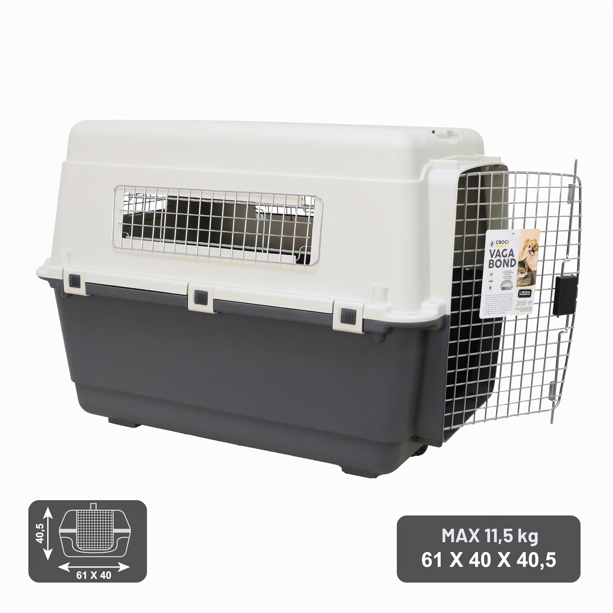 Croci Vagabond Sac de Transport pour Chien 61 x 40 x 40,5 Taille S