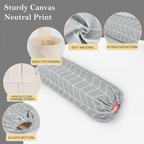 Miniatura 4 de Soporte para bolsas de plástico, soporte de pared para almacenamiento de bolsas de plástico, organizador de sacos de 2 unidades (gris francés +