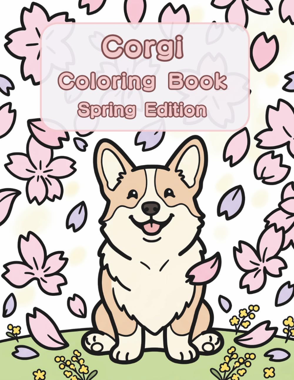 Corgi Coloring Book: Spring Edition: A Bold and Easy Coloring Book for Adults and Seniors Featuring Cute and Simple Corgi Designs in a Fresh and Cozy ... Stress Relief, Relaxation, and Mindfulness