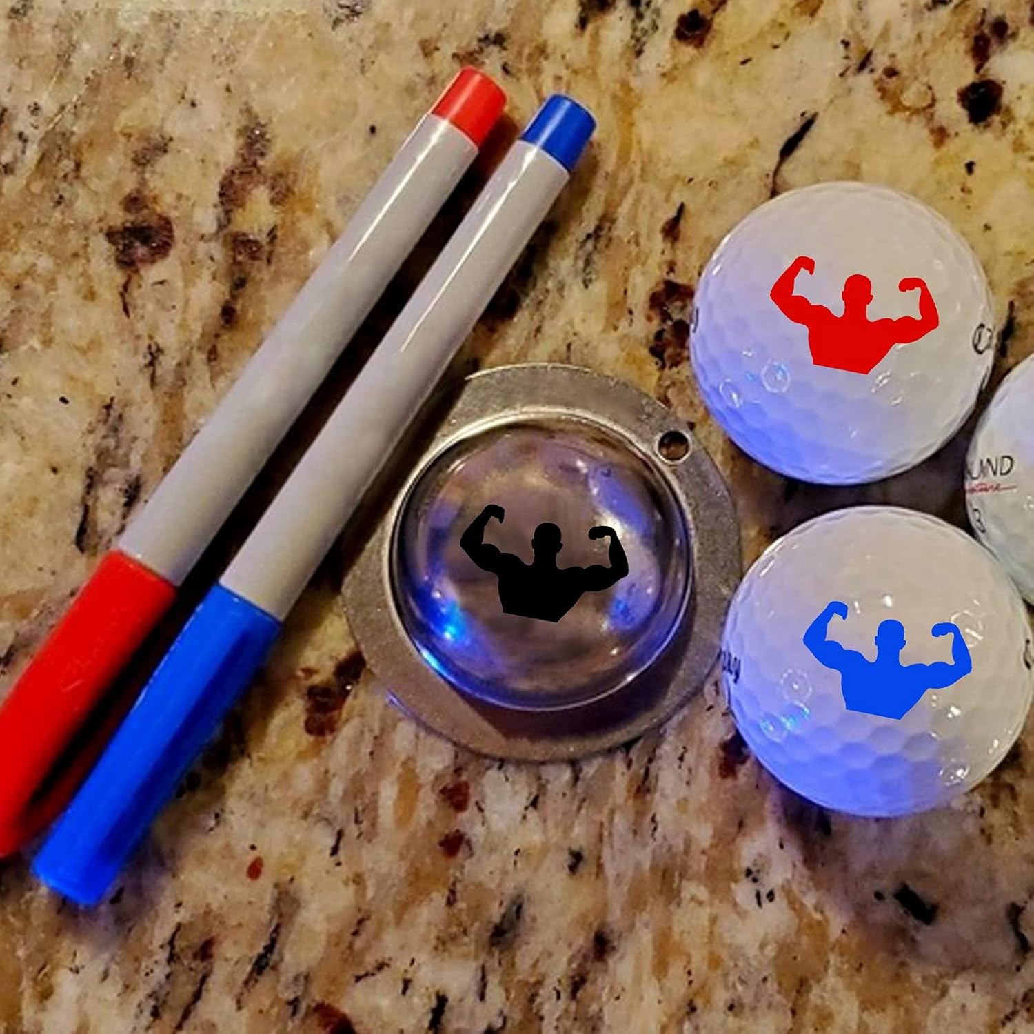review AITSAON Golf Ball Custom Marker Alignment Tool Models, Stainless Steel Golf Ball Marker Painting Mould Golf Ball Mould (1PC, U)