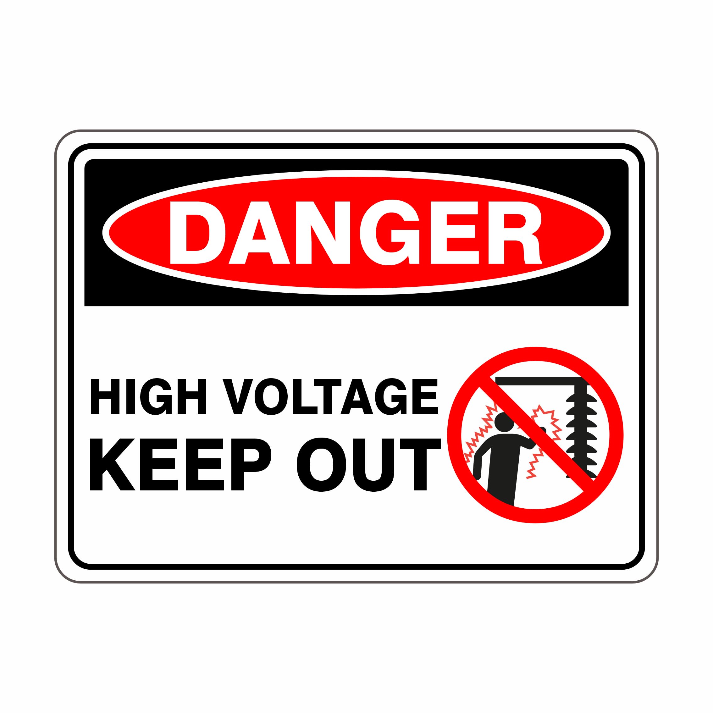 High Voltage Keep Out Symbol Danger Signs Metal Tin Sign 8 x 12 inch for Industrial & Commercial Series