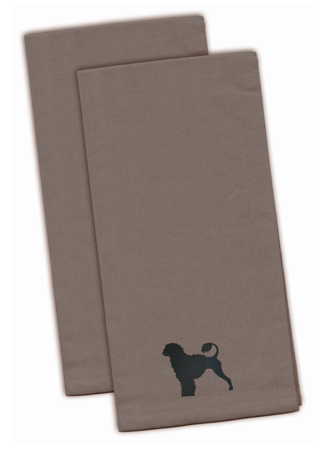 Caroline's Treasures BB3468GYTWE Lot de 2 torchons de Cuisine brodés en Tissu Motif Chien d'eau Portugais Gris