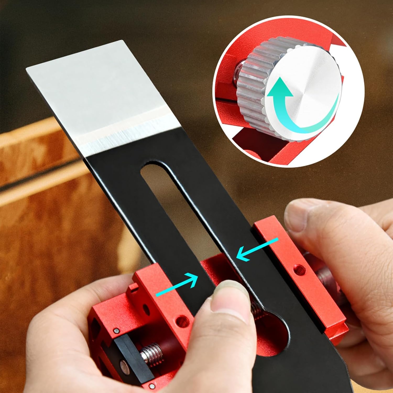 Garosa Honing Guide Tool with Adjustable Angle for Chisel Sharpening (Red) | Precision Sharpening Jig, Aluminum Alloy, Smooth Roller Guide, Compatible with Plane Blades Carving Tools