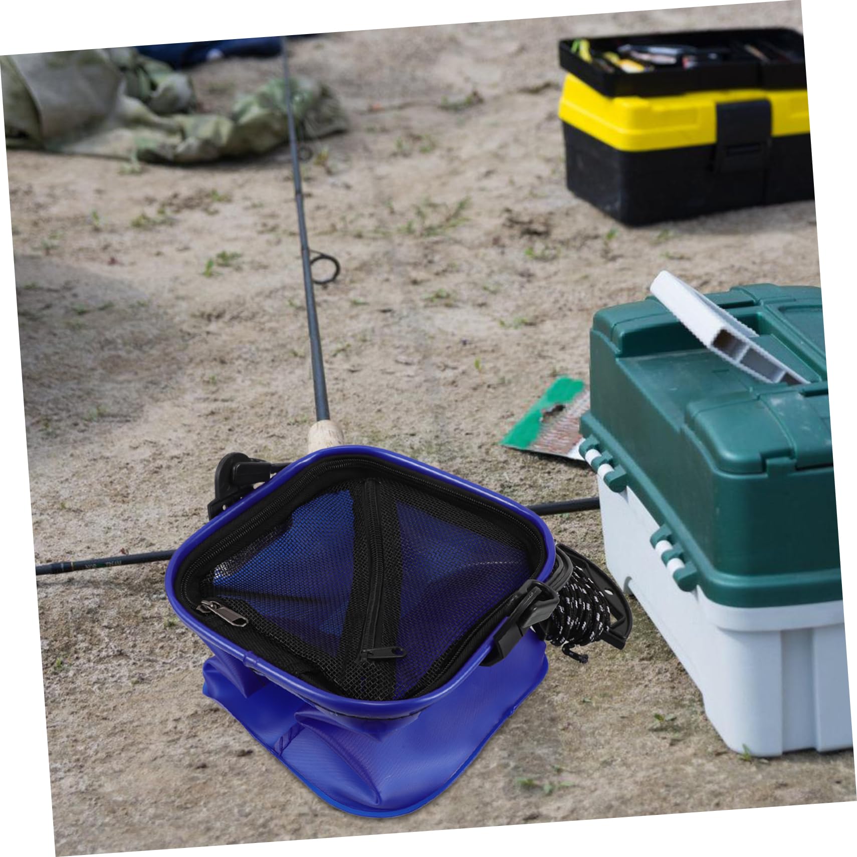 Secchio per La Pesca di Pesci Vivi Contenitore per Acqua Portatile Pieghevole con Coperchio E Maniglia per Il Campeggio