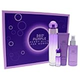 360 Purple Women 3.4oz EDP Spray, 7.5ml EDP Mini Spray, 4oz Body Mist, 3oz Shower Gel 4 Pc Gift Set