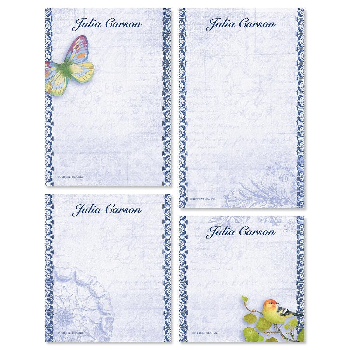 Current Exotic Prints Personalized Notepad Set – Set of 4, 100-Sheet Pads, Various Sizes, Memo Pad, Shopping List, To-Do Notes, Printed in the USA