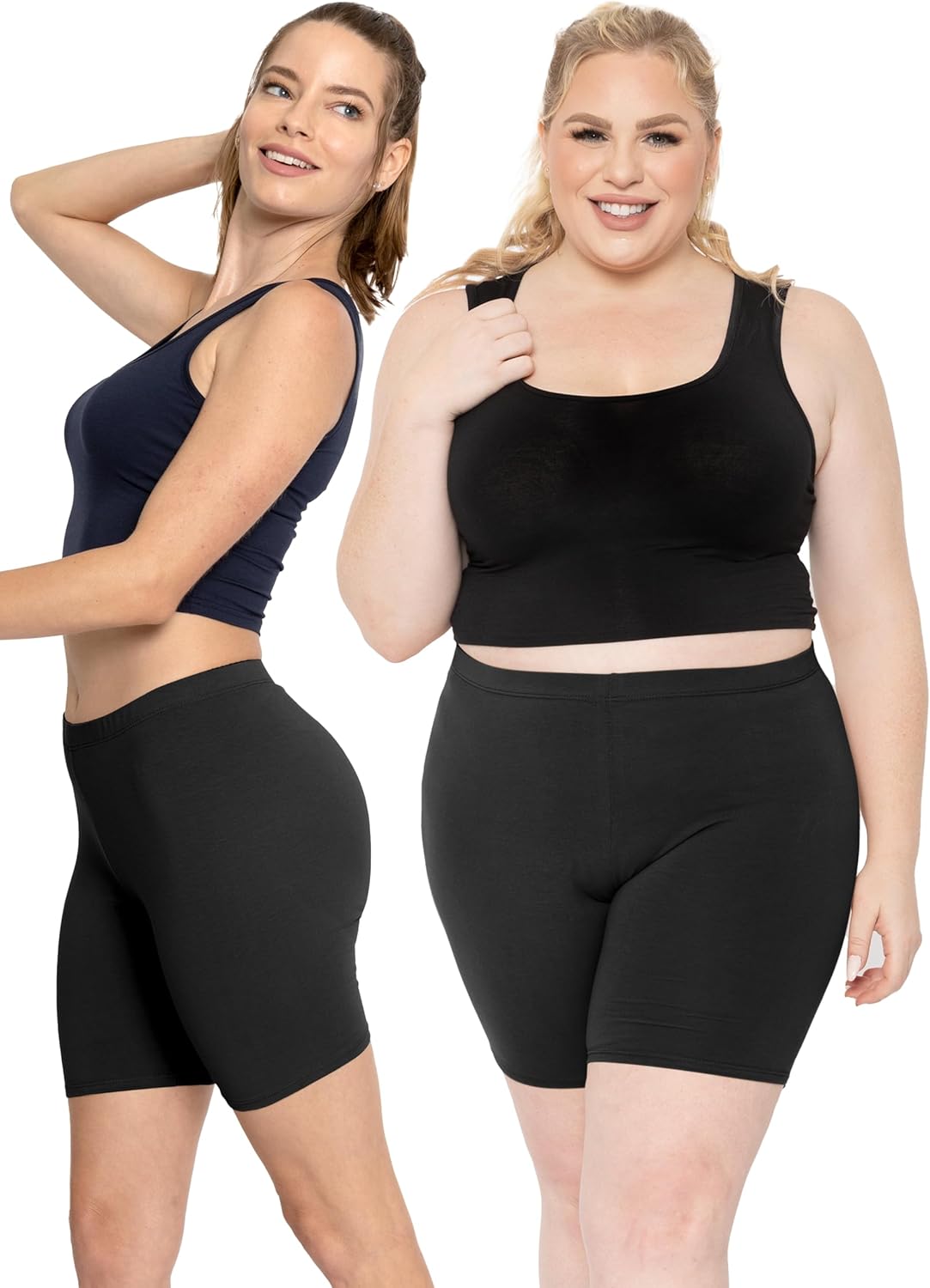 STRETCH IS COMFORT Biker Shorts for Women | Women's Athletic Workout Shorts | Cotton | Small - 5X