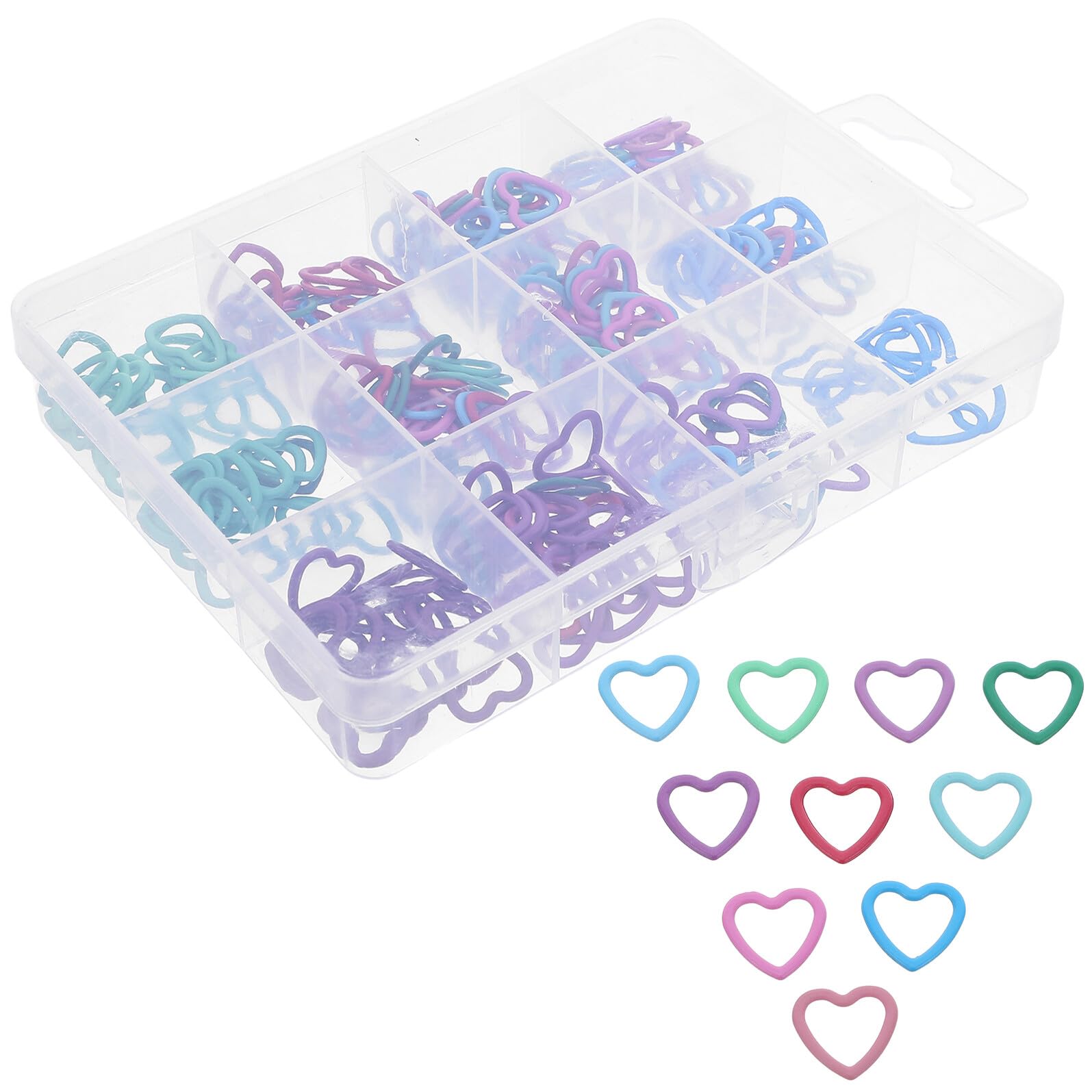GARVALON 240 Pezzi Segnapunti Cuore in Metallo per Uncinetto Marcatori Rimovibili e Bloccabili per Maglia e Lavori Te Accessori Leggeri e Precisi per Progetti di Cucito e Maglieria