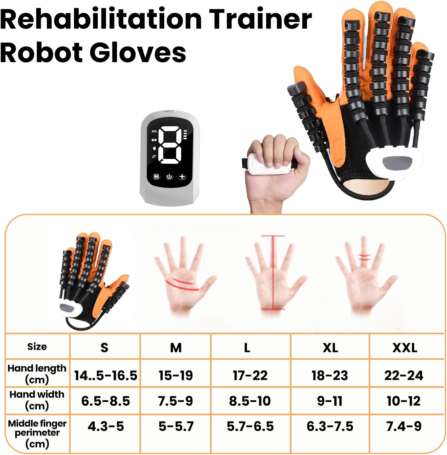 Rehabilitation Gloves, Robot Hand, Finger Rehabilitation Glove for Hand Exerciser, Trainer Robot Glove, Robotic Gloves for Stroke Hemiplegia Fingers Strength Training Device (Right, L)