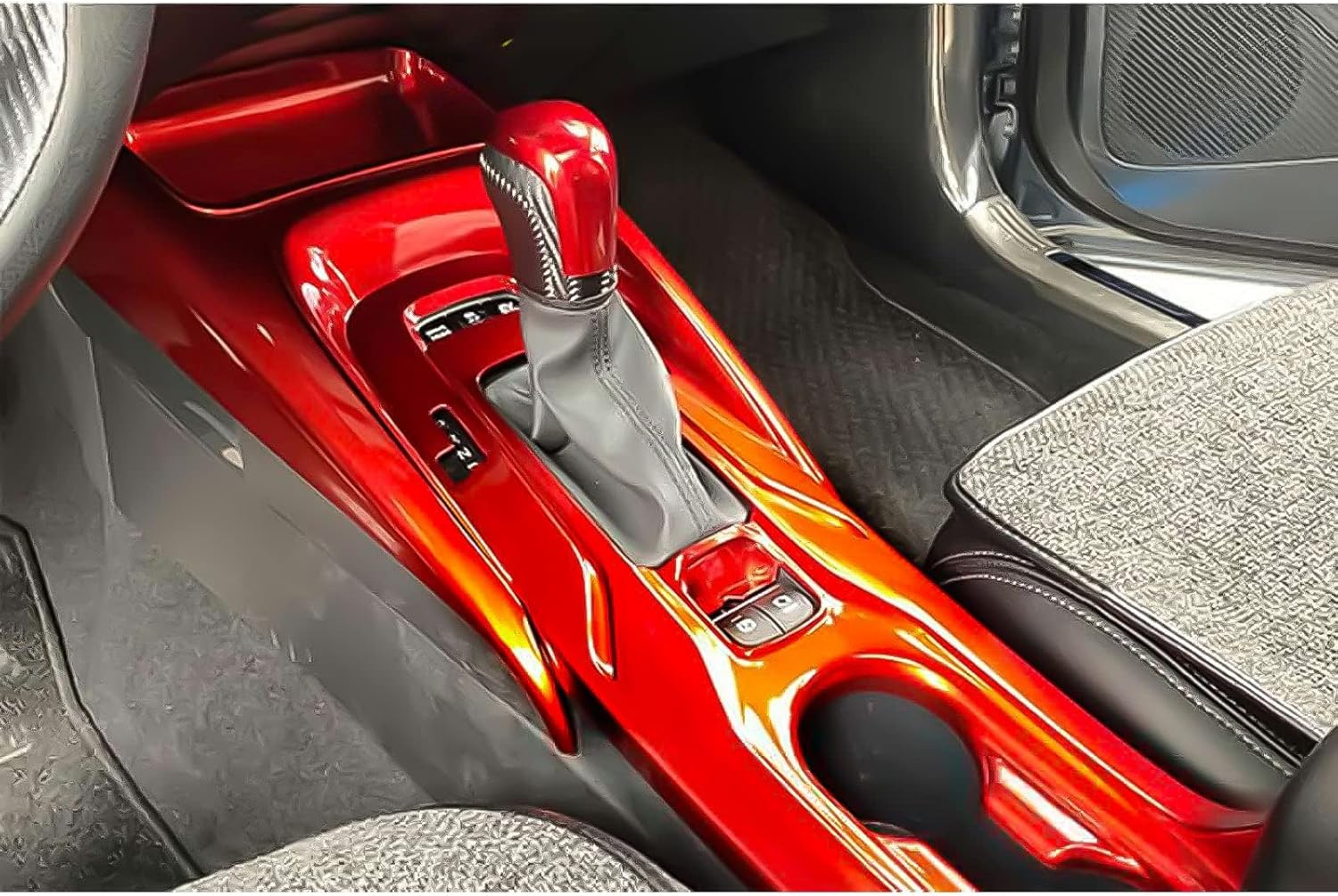 x xotic tech Compatible with Toyota Corolla 2020 2021 2022 2023 2024 2025 2026 ABS Center Console Storage Box Front Cover Gear Shift Panel Frame Cup Holder Interior Decoration Trim Accessories (Red)