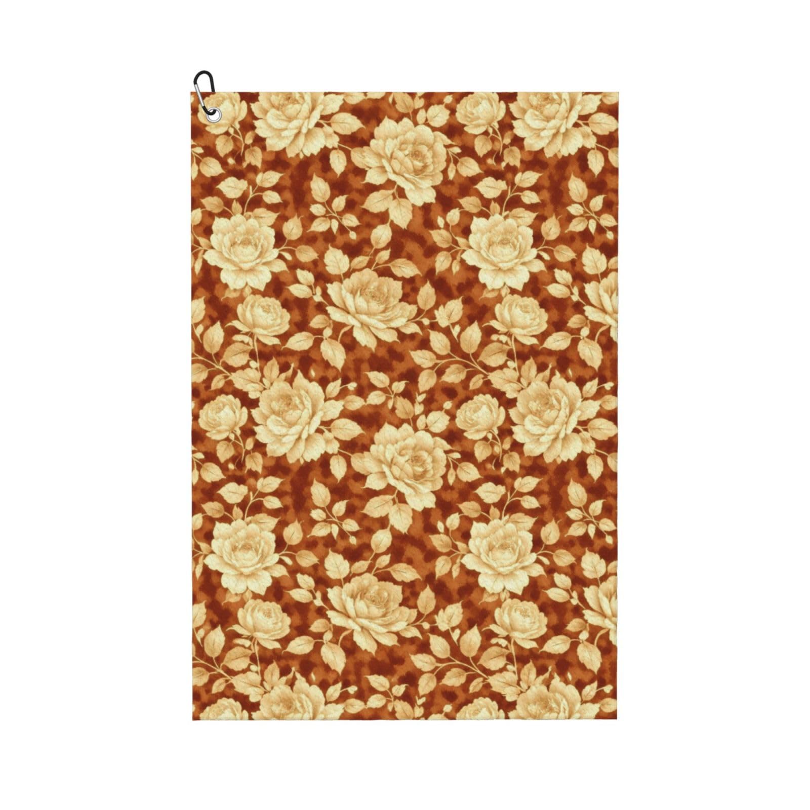 Oudrspo Retro and Gorgeous Aesthetic Flower Multi-Functional Golf Towel | Absorbent Quick Drying 16x24in